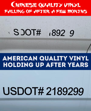American Made USDOT Vinyl Lettering vs Cheap Chinese Quality Material