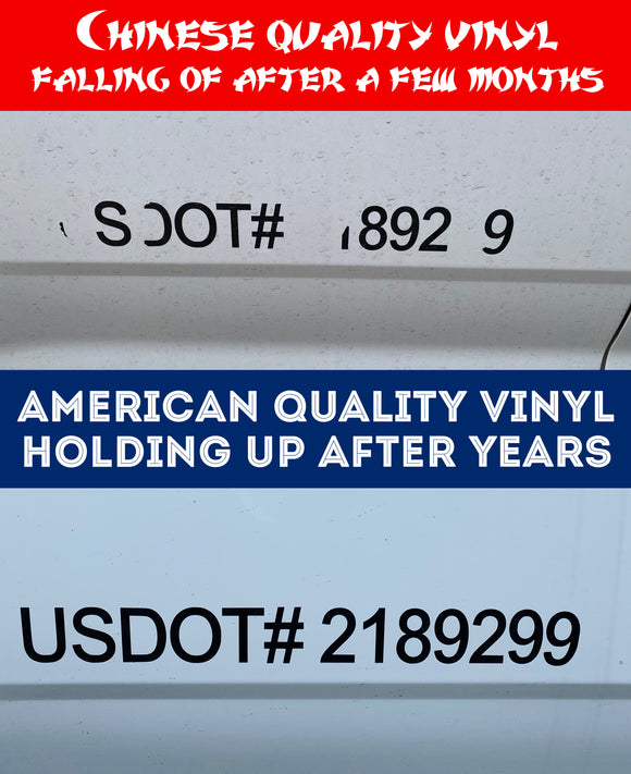 american usdot vinyl quality vs chinese cheap material