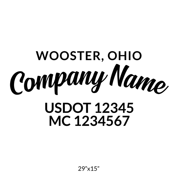company name truck door decal with usdot mc