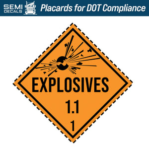 Hazard Class 1: Explosives 1.1 Placard