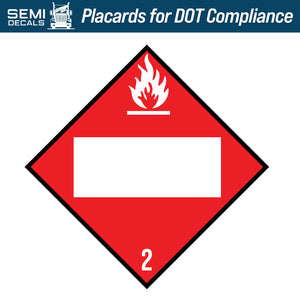 Hazard Class 2: Flammable Gas Blank Placard