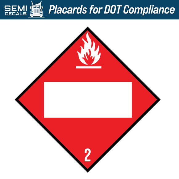 Hazard Class 2: Flammable Gas Blank Placard