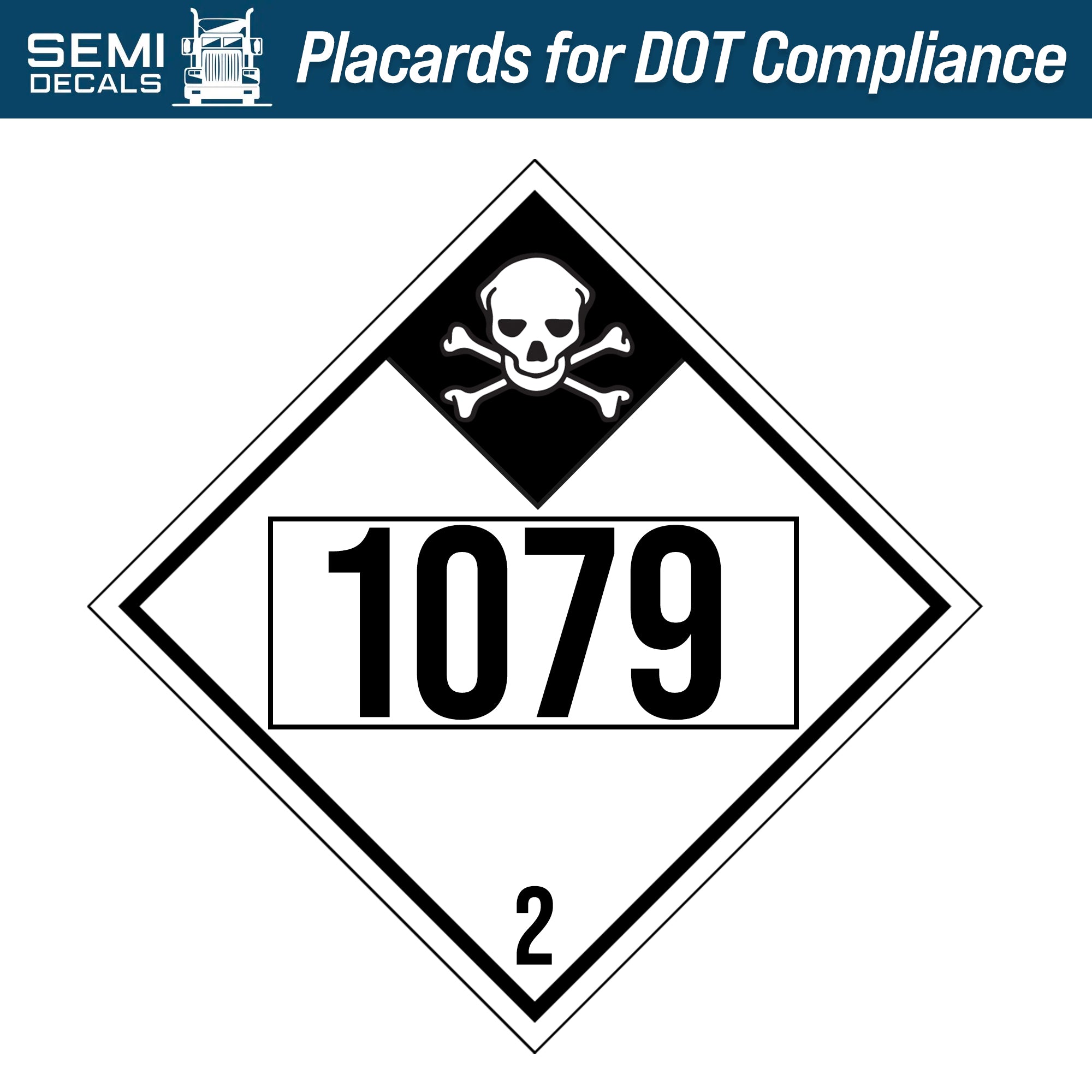 Hazard Class 2: Inhalation Hazard UN # 1079 Placard – Semi Decals