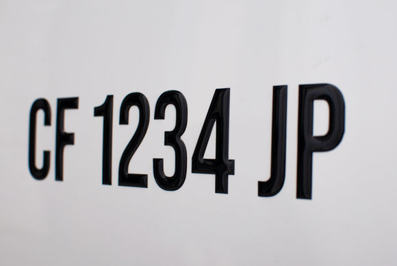 Registration Sign Sticker Raised Domed 3D Boat Registration Decal Sticker Lettering – Semi Decals