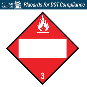 Hazard Class 3: Flammable Liquid Blank Placard