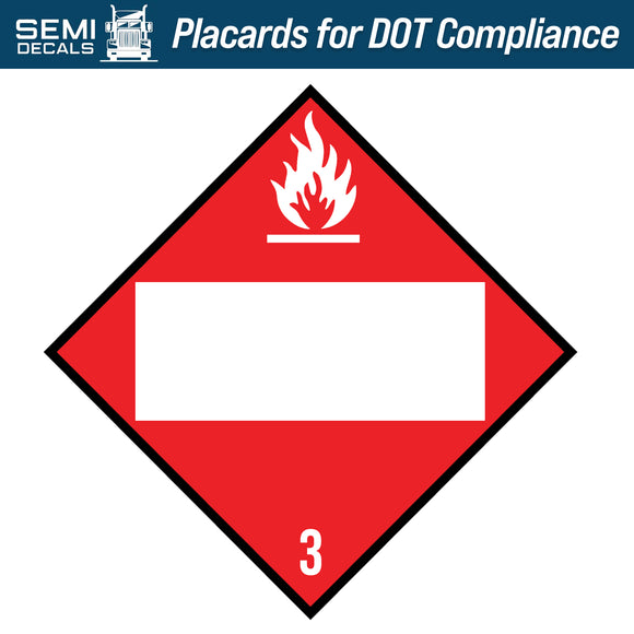 Hazard Class 3: Flammable Liquid Blank Placard