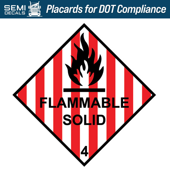 Hazard Class 4: Flammable Solid Placard – Semi Decals