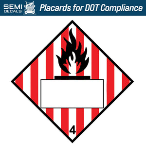 Hazard Class 4: Flammable Solid Blank Placard