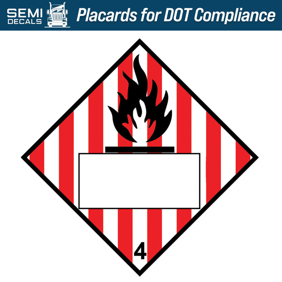 Hazard Class 4: Flammable Solid Blank Placard