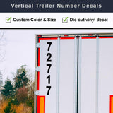 Vertical Truck or Trailer Box Number Decal Sticker Lettering Great for Reversed Trailer Height (Set of 2)