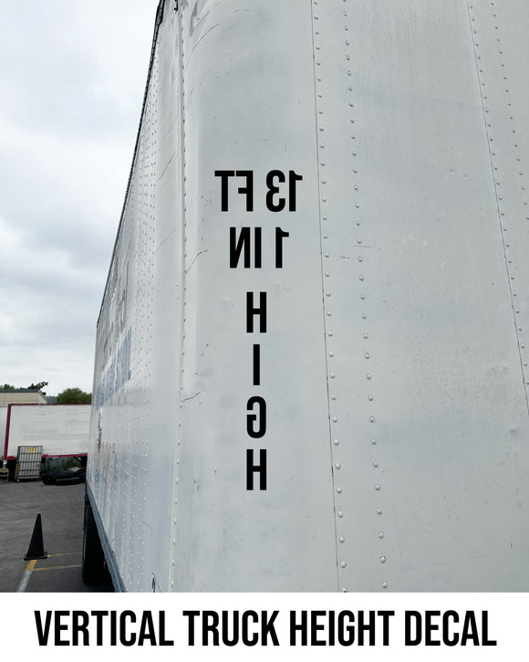 vertical box truck height decal sticker