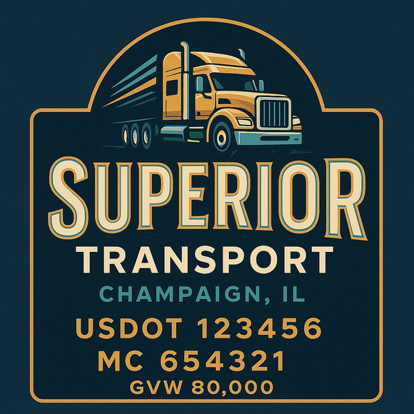 Custom Designed Semi-Truck, Work Truck, Hot Shot, Truck Door Decal Sticker Lettering | Includes Company/Business Name, City, State, USDOT, MC, GVW, CA, KYU Regulation Numbers