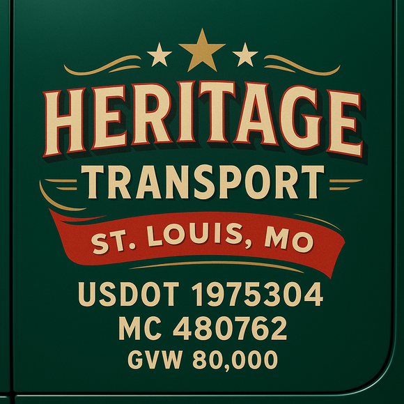 Custom Designed Semi-Truck, Work Truck, Hot Shot, Truck Door Decal Sticker Lettering | Includes Company/Business Name, City, State, USDOT, MC, GVW, CA, KYU Regulation Numbers