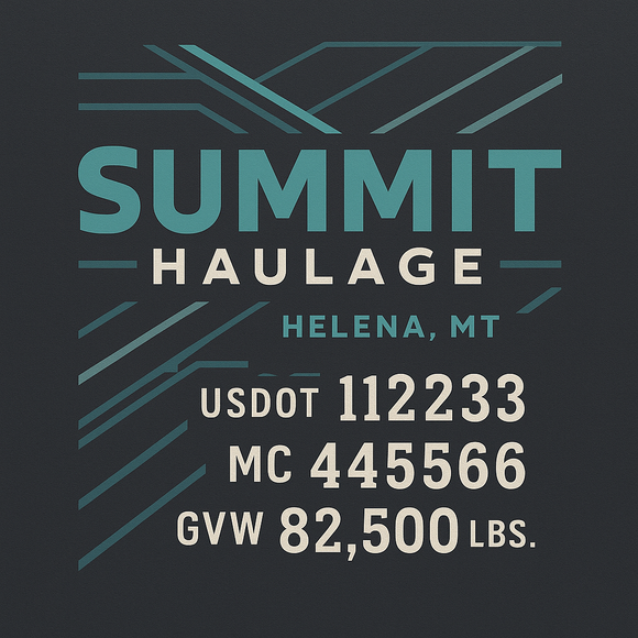 Custom Designed Semi-Truck, Work Truck, Hot Shot, Truck Door Decal Sticker Lettering | Includes Company/Business Name, City, State, USDOT, MC, GVW, CA, KYU Regulation Numbers