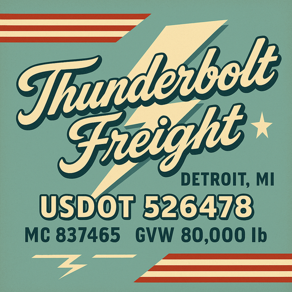 Custom Designed Semi-Truck, Work Truck, Hot Shot, Truck Door Decal Sticker Lettering | Includes Company/Business Name, City, State, USDOT, MC, GVW, CA, KYU Regulation Numbers