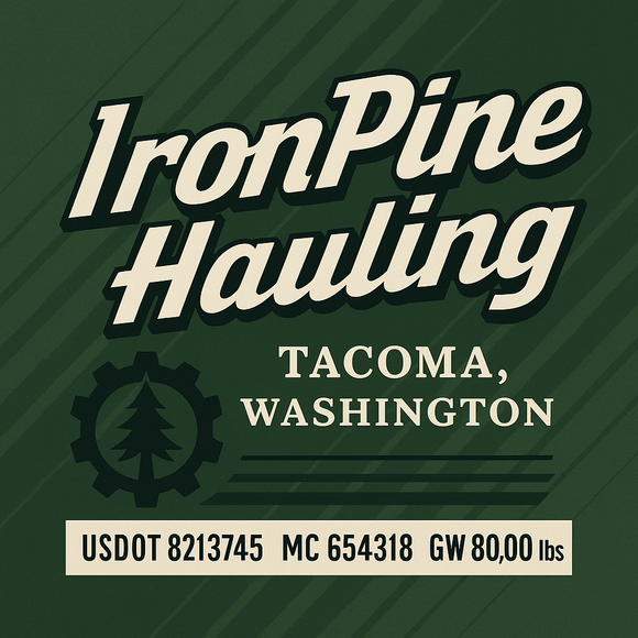 Custom Designed Semi-Truck, Work Truck, Hot Shot, Truck Door Decal Sticker Lettering | Includes Company/Business Name, City, State, USDOT, MC, GVW, CA, KYU Regulation Numbers