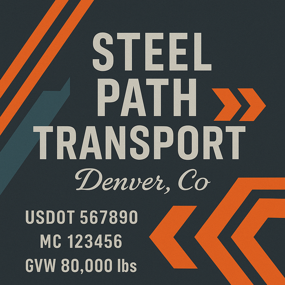 Custom Designed Semi-Truck, Work Truck, Hot Shot, Truck Door Decal Sticker Lettering | Includes Company/Business Name, City, State, USDOT, MC, GVW, CA, KYU Regulation Numbers