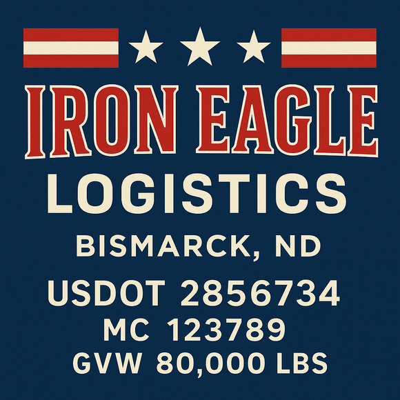 Custom Designed Semi-Truck, Work Truck, Hot Shot, Truck Door Decal Sticker Lettering | Includes Company/Business Name, City, State, USDOT, MC, GVW, CA, KYU Regulation Numbers