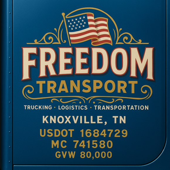 Custom Designed Semi-Truck, Work Truck, Hot Shot, Truck Door Decal Sticker Lettering | Includes Company/Business Name, City, State, USDOT, MC, GVW, CA, KYU Regulation Numbers