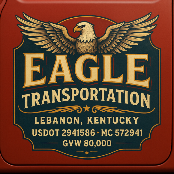 Custom Designed Semi-Truck, Work Truck, Hot Shot, Truck Door Decal Sticker Lettering | Includes Company/Business Name, City, State, USDOT, MC, GVW, CA, KYU Regulation Numbers