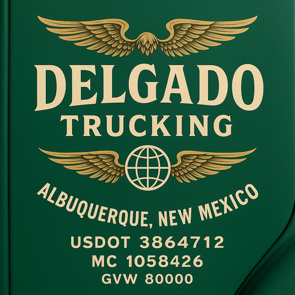 Custom Designed Semi-Truck, Work Truck, Hot Shot, Truck Door Decal Sticker Lettering | Includes Company/Business Name, City, State, USDOT, MC, GVW, CA, KYU Regulation Numbers