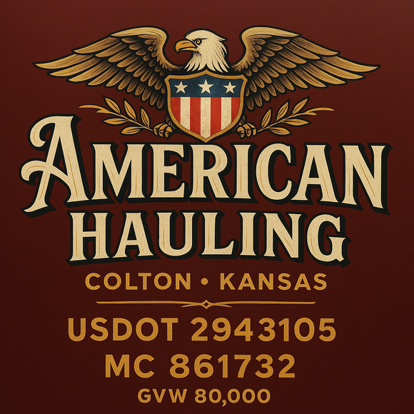 Custom Designed Semi-Truck, Work Truck, Hot Shot, Truck Door Decal Sticker Lettering | Includes Company/Business Name, City, State, USDOT, MC, GVW, CA, KYU Regulation Numbers