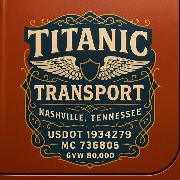 Custom Designed Semi-Truck, Work Truck, Hot Shot, Truck Door Decal Sticker Lettering | Includes Company/Business Name, City, State, USDOT, MC, GVW, CA, KYU Regulation Numbers