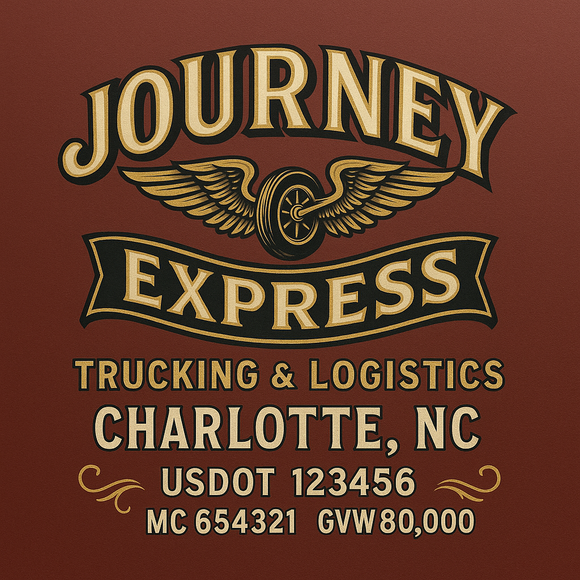 Custom Designed Semi-Truck, Work Truck, Hot Shot, Truck Door Decal Sticker Lettering | Includes Company/Business Name, City, State, USDOT, MC, GVW, CA, KYU Regulation Numbers