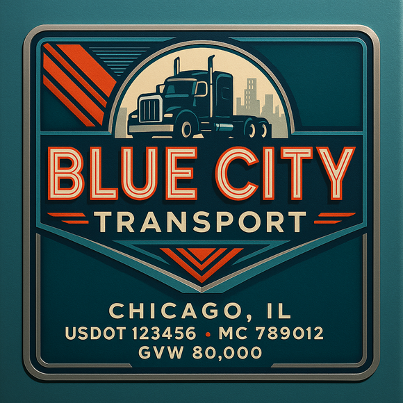 Custom Designed Semi-Truck, Work Truck, Hot Shot, Truck Door Decal Sticker Lettering | Includes Company/Business Name, City, State, USDOT, MC, GVW, CA, KYU Regulation Numbers