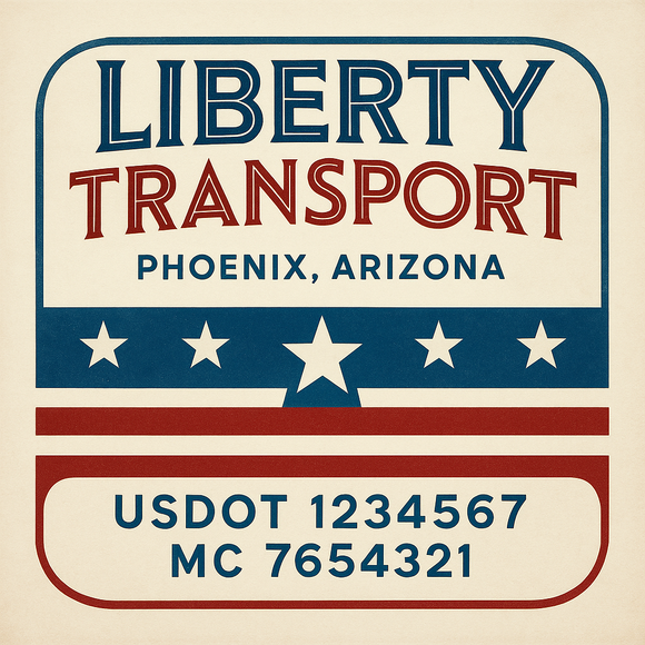 Custom Designed Semi-Truck, Work Truck, Hot Shot, Truck Door Decal Sticker Lettering | Includes Company/Business Name, City, State, USDOT, MC, GVW, CA, KYU Regulation Numbers