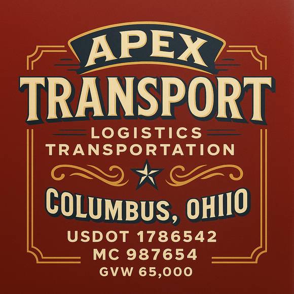 Custom Designed Semi-Truck, Work Truck, Hot Shot, Truck Door Decal Sticker Lettering | Includes Company/Business Name, City, State, USDOT, MC, GVW, CA, KYU Regulation Numbers