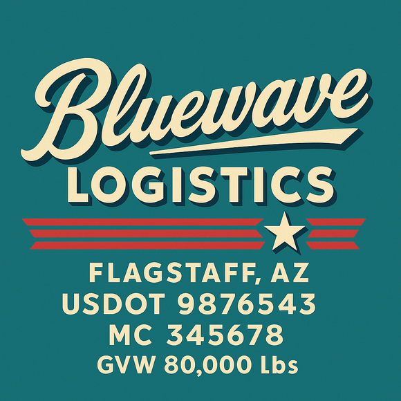 Custom Designed Semi-Truck, Work Truck, Hot Shot, Truck Door Decal Sticker Lettering | Includes Company/Business Name, City, State, USDOT, MC, GVW, CA, KYU Regulation Numbers