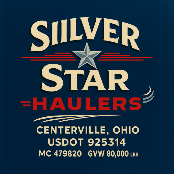 Custom Designed Semi-Truck, Work Truck, Hot Shot, Truck Door Decal Sticker Lettering | Includes Company/Business Name, City, State, USDOT, MC, GVW, CA, KYU Regulation Numbers