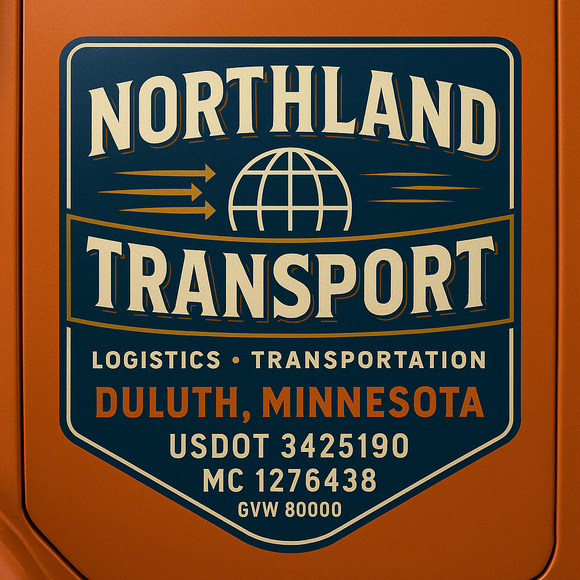 Custom Designed Semi-Truck, Work Truck, Hot Shot, Truck Door Decal Sticker Lettering | Includes Company/Business Name, City, State, USDOT, MC, GVW, CA, KYU Regulation Numbers