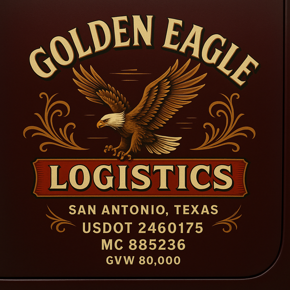 Custom Designed Semi-Truck, Work Truck, Hot Shot, Truck Door Decal Sticker Lettering | Includes Company/Business Name, City, State, USDOT, MC, GVW, CA, KYU Regulation Numbers