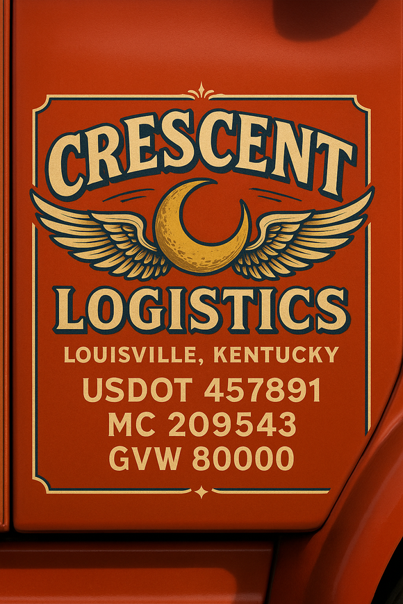 Custom Designed Semi-Truck, Work Truck, Hot Shot, Truck Door Decal Sticker Lettering | Includes Company/Business Name, City, State, USDOT, MC, GVW, CA, KYU Regulation Numbers