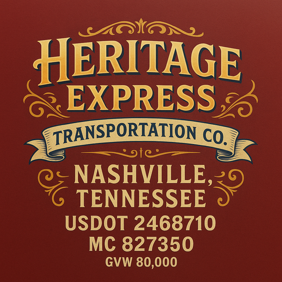 Custom Designed Semi-Truck, Work Truck, Hot Shot, Truck Door Decal Sticker Lettering | Includes Company/Business Name, City, State, USDOT, MC, GVW, CA, KYU Regulation Numbers