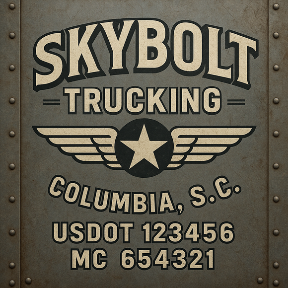 Custom Designed Semi-Truck, Work Truck, Hot Shot, Truck Door Decal Sticker Lettering | Includes Company/Business Name, City, State, USDOT, MC, GVW, CA, KYU Regulation Numbers