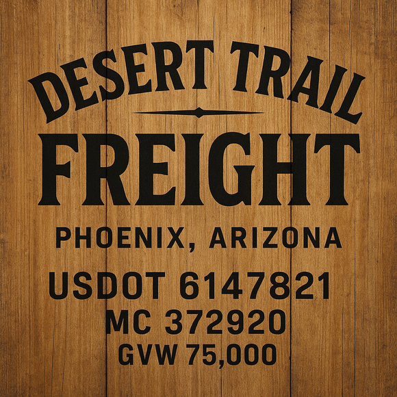 Custom Designed Semi-Truck, Work Truck, Hot Shot, Truck Door Decal Sticker Lettering | Includes Company/Business Name, City, State, USDOT, MC, GVW, CA, KYU Regulation Numbers