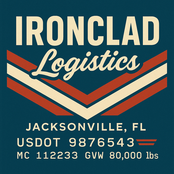 Custom Designed Semi-Truck, Work Truck, Hot Shot, Truck Door Decal Sticker Lettering | Includes Company/Business Name, City, State, USDOT, MC, GVW, CA, KYU Regulation Numbers