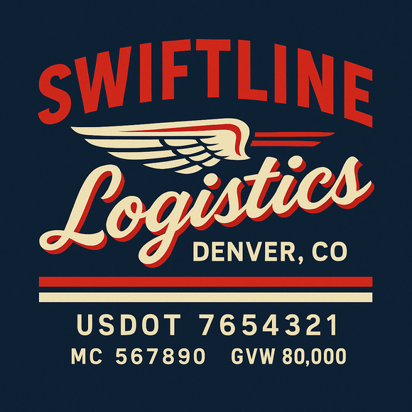 Custom Designed Semi-Truck, Work Truck, Hot Shot, Truck Door Decal Sticker Lettering | Includes Company/Business Name, City, State, USDOT, MC, GVW, CA, KYU Regulation Numbers
