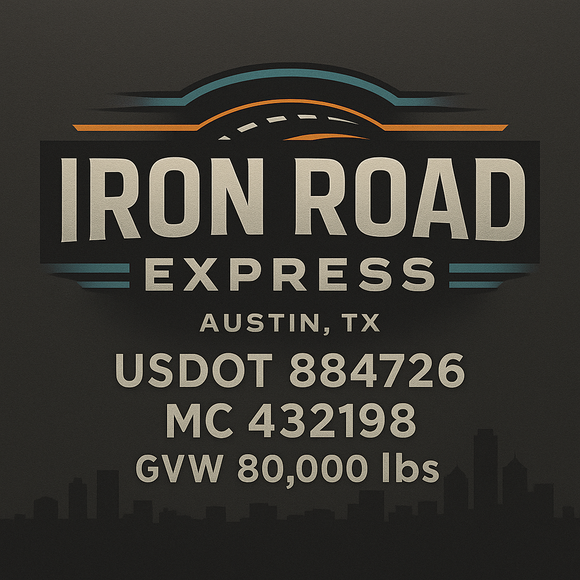 Custom Designed Semi-Truck, Work Truck, Hot Shot, Truck Door Decal Sticker Lettering | Includes Company/Business Name, City, State, USDOT, MC, GVW, CA, KYU Regulation Numbers