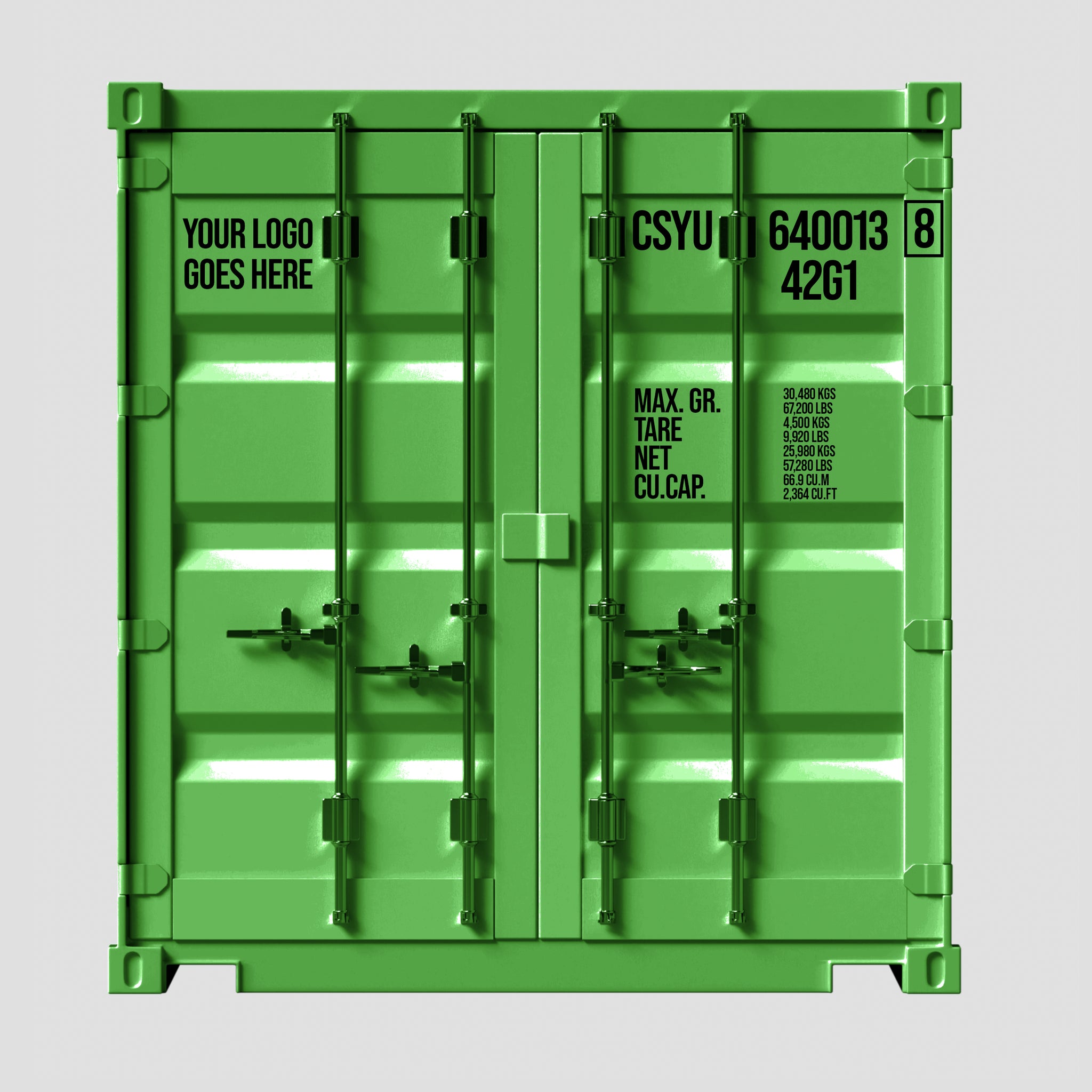 Full Side Shipping Container Door Decals ID BIC, MAX GR, TARE, NET, CU ...