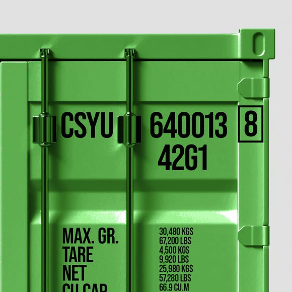 Custom Two Line Shipping Container Identification Regulation BIC Numbe ...