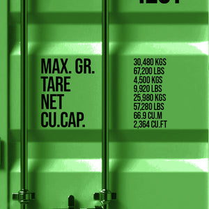 shipping container door max gr tare net decals
