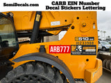 carb ein label decal sticker lettering