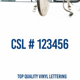 CSL Number Decal Sticker, (Set of 2)