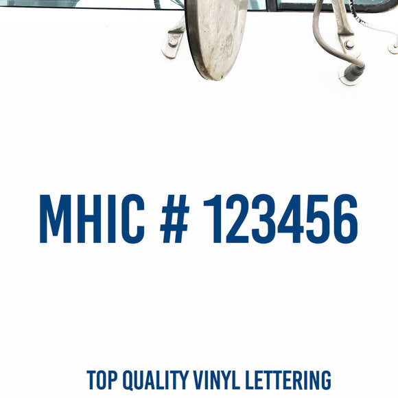 MHIC Number Decal Sticker, (Set of 2)