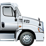 Truck or Vehicle Unit Number Decal Sticker Sign (Set of 2)