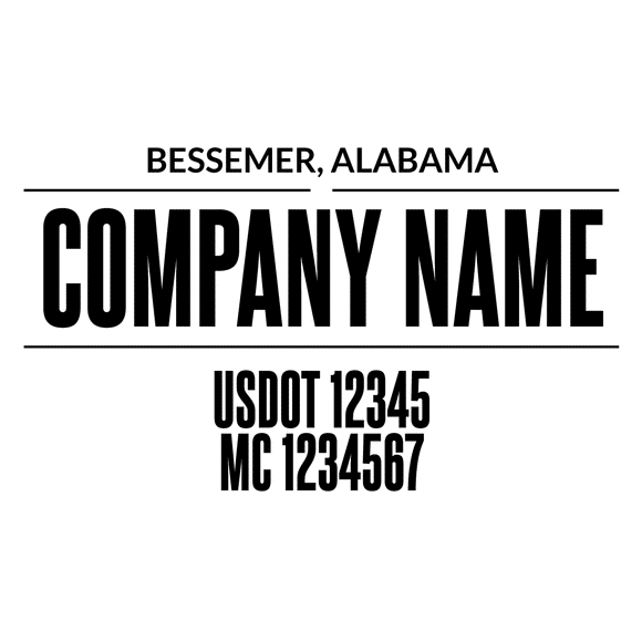 truck door decal with USDOT, MC